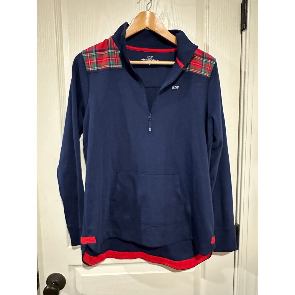 Women's Vineyard Vines Shep shirt Navy plaid 100% cotton medium